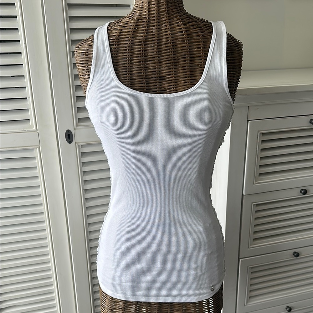 Guess White Tank Top with Lace side-embellishment * US small